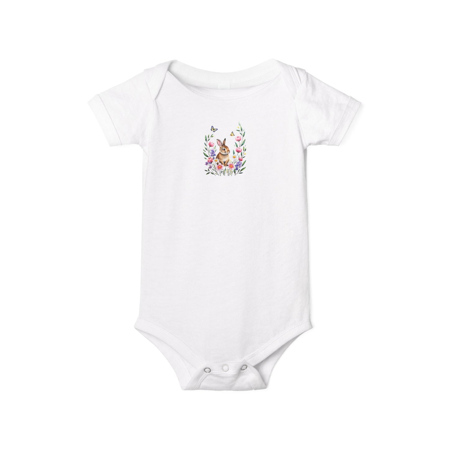 Floral Bunny Infant One-Piece Bodysuit