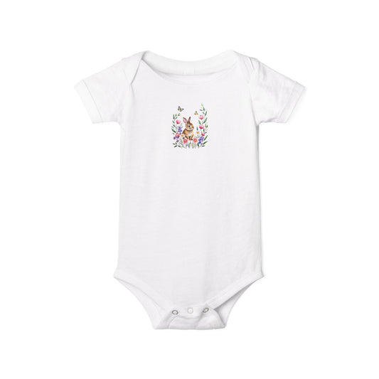 Floral Bunny Infant One-Piece Bodysuit