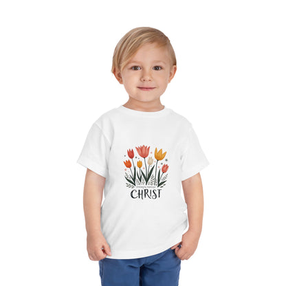Cute Tulip Floral Christ Tee for Toddlers | Daily Faith Inspiration | Ideal Gift for Kids