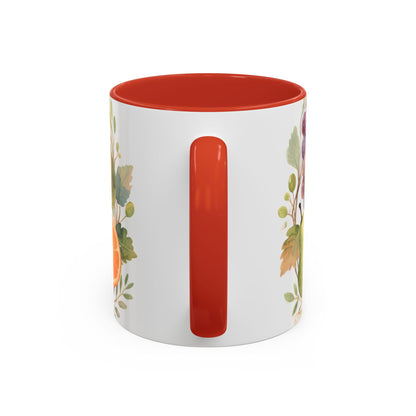 Christian Fruit of the Spirit Accent Coffee Mug — Galatians 5:22-23 Floral Scripture Design (11/15oz)