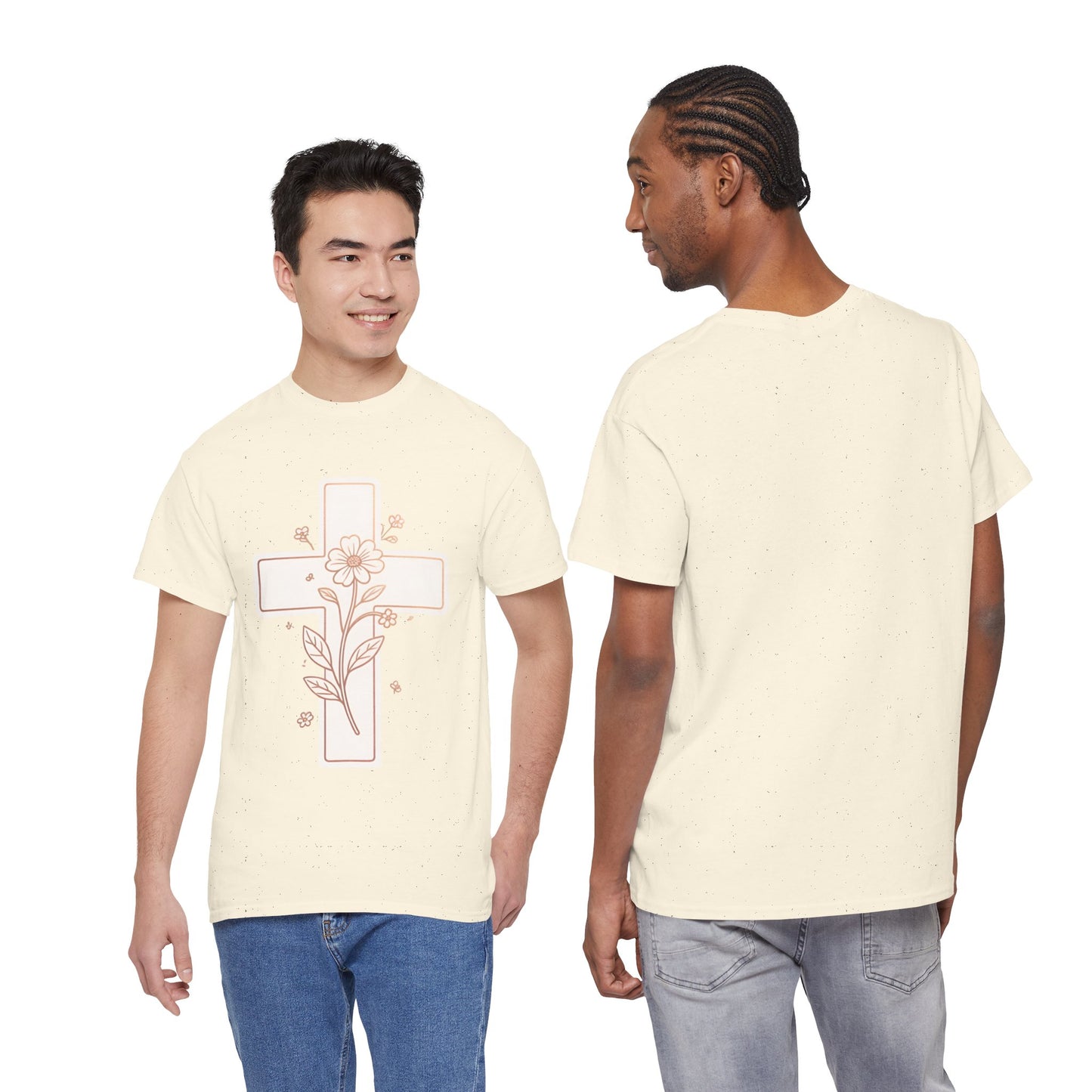 Floral Cross Tee — Delicate Bloom Christian T-Shirt
