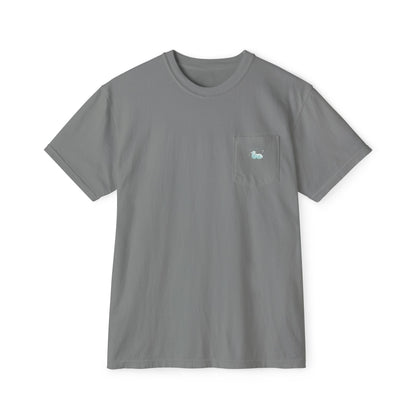 Lamb Rest Pocket T‑Shirt — Vintage Seafoam Pocket Tee with Script Verse