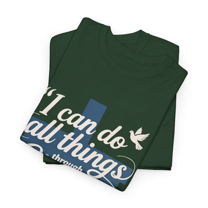 Philippians 4:13 Cotton Tee — "I Can Do All Things" Christian Prayer T-Shirt