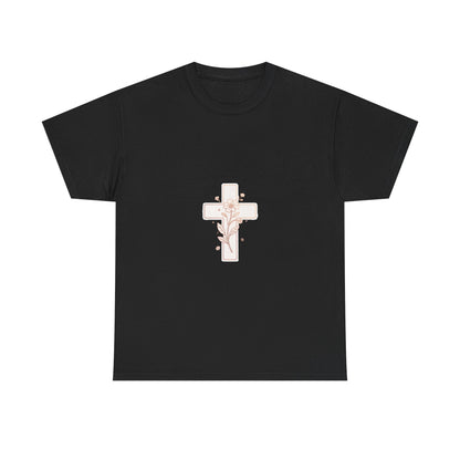 Floral Cross Tee — Delicate Bloom Christian T-Shirt | Meaningful gifts for teens and adults