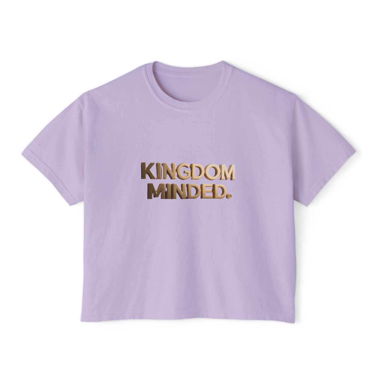 Kingdom Minded Boxy Tee — Women's Faith-Inspired Cropped T-Shirt