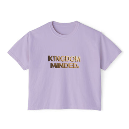 Kingdom Minded Boxy Tee — Women's Faith-Inspired Cropped T-Shirt