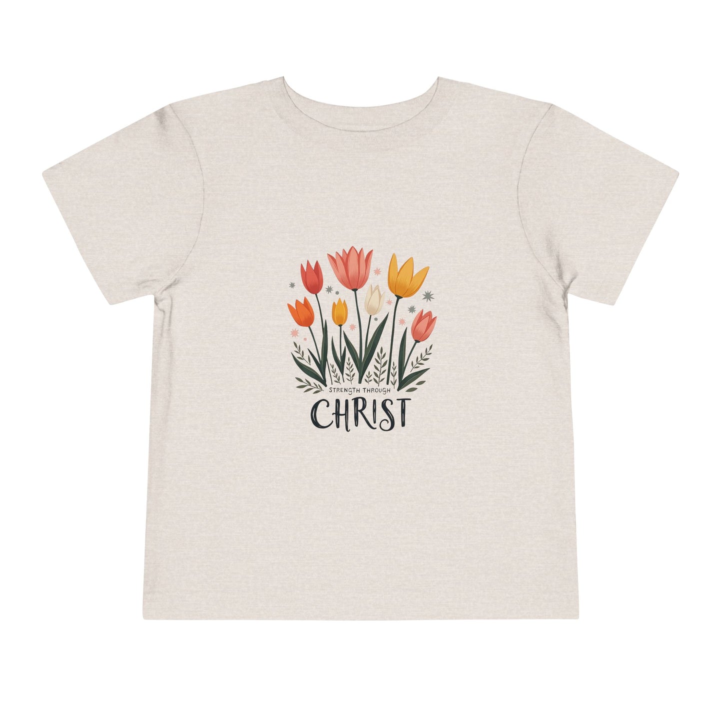 Cute Tulip Floral Christ Tee for Toddlers | Daily Faith Inspiration | Ideal Gift for Kids