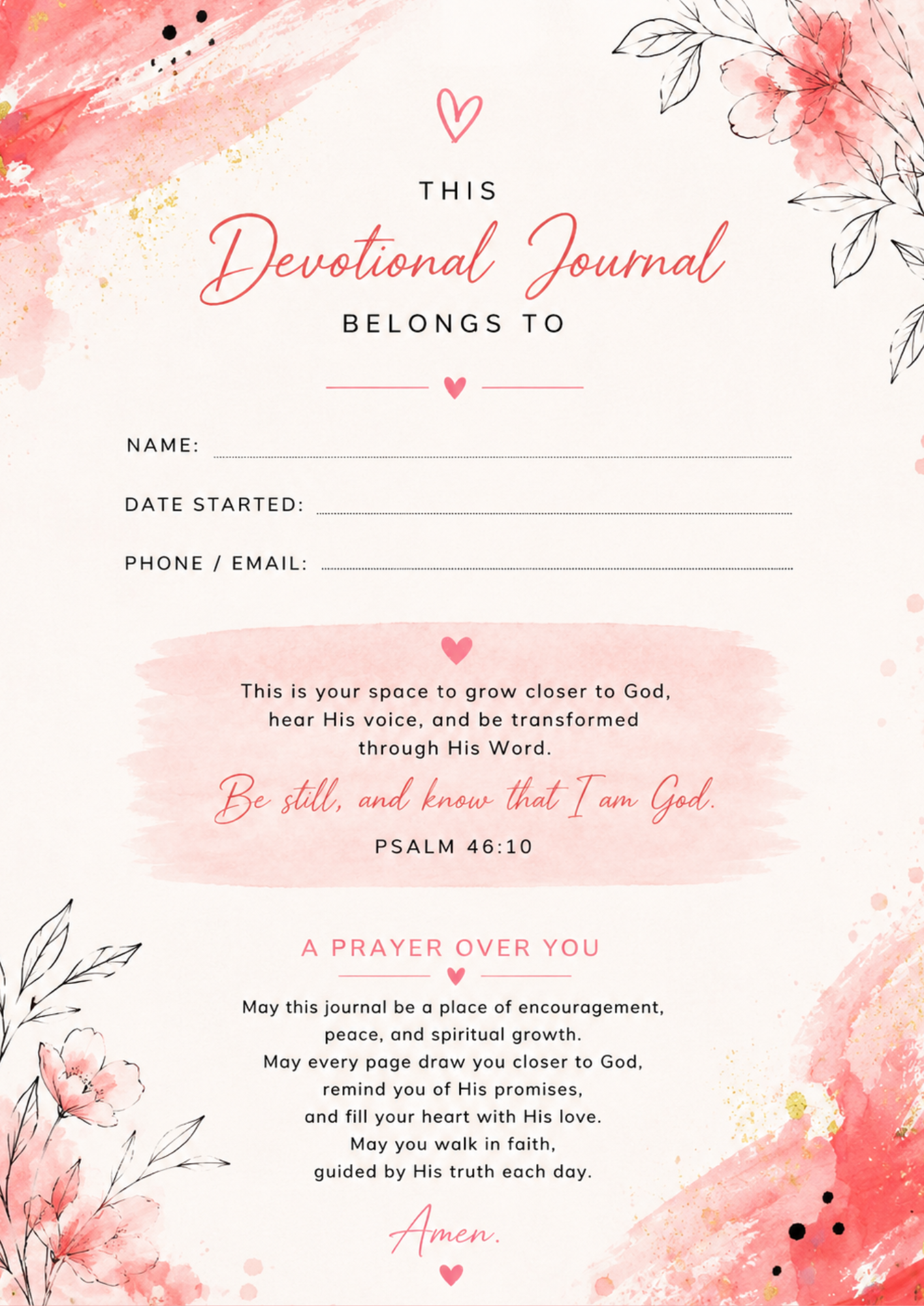 Prayer Journal: 21 days of Biblical Prayers Devotional Journal | Hardcover; Premium Color; A4 size | Perfect Gift