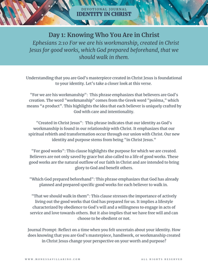 My Identity In Christ A 7-Day Devotional with Journal Prompts for Teens & Young Adults