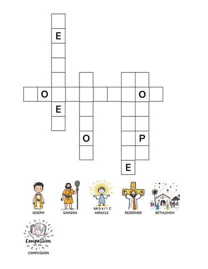 Faith & Wisdom Crosswords Puzzle for Kids | 25+ crossword puzzles | Large, Easy-To-Read layout (8.5 x 11 inches) | PDF Fili Digital Download