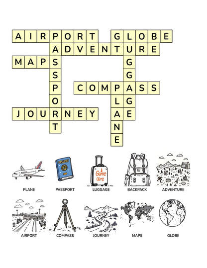 Around the World Crossword Adventure for Kids | 25+ crossword puzzles | Large, easy-to-read layout (8.5 x 11 inches) | PDF File | Digital Download