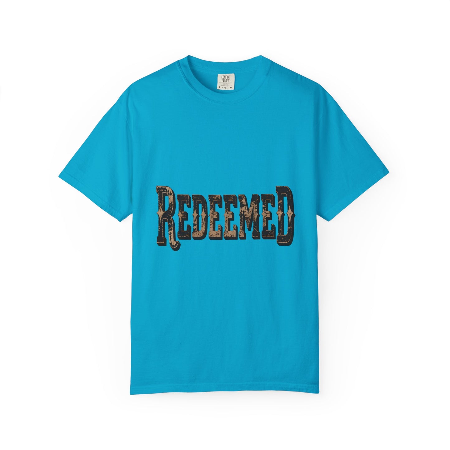 Garment-Dyed Statement Tee — Bold Single-Word Typographic Front