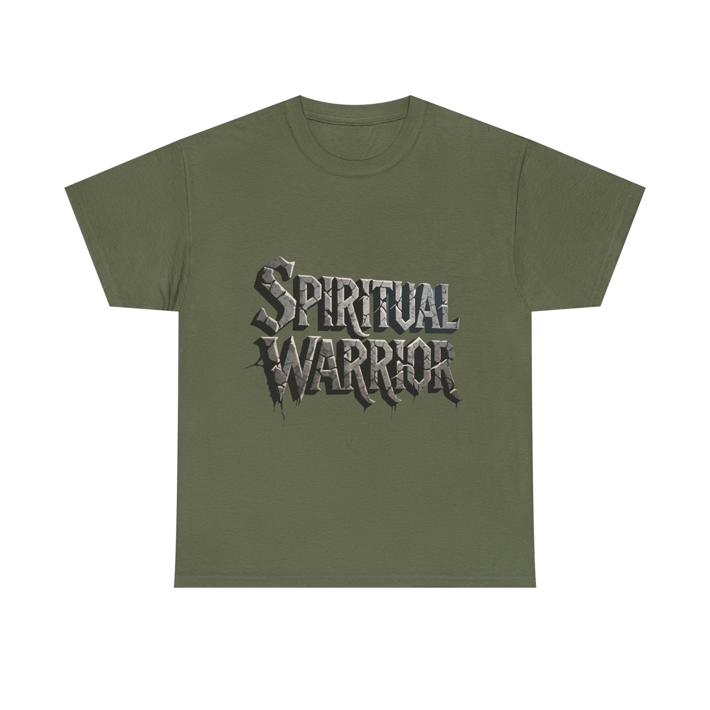 Spiritual Warrior T-Shirt — Gothic Lettering Faith & Strength Tee