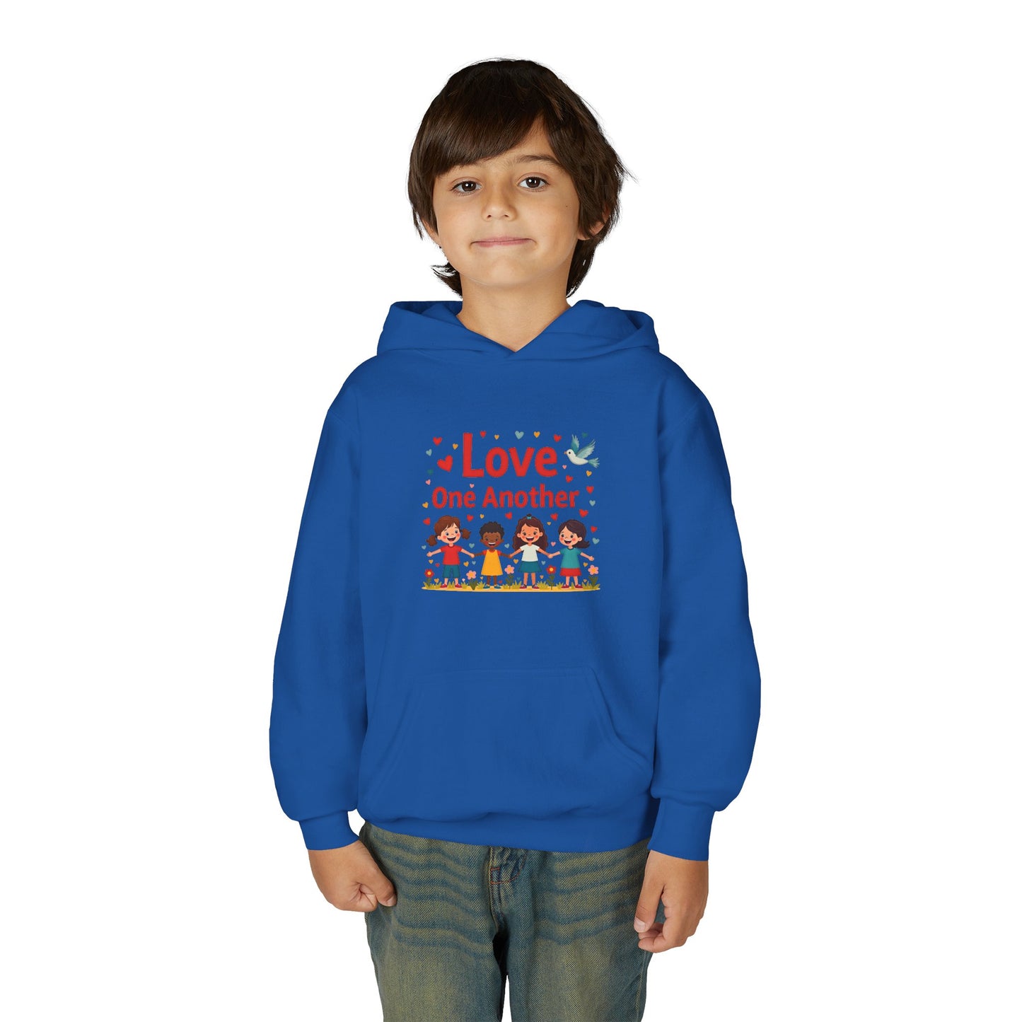 Love One Another Youth Hoodie — Kids' Inclusive Friendship Sweatshirt