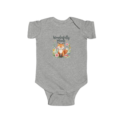 Personalized Baby Bodysuit Wonderfully Made Baby Bodysuit – Fox Floral Infant Onesie
