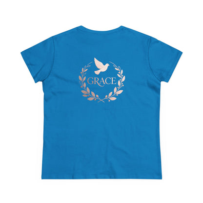 Graceful Dove Wreath Tee — Women's Rose-Gold Reminder Tee