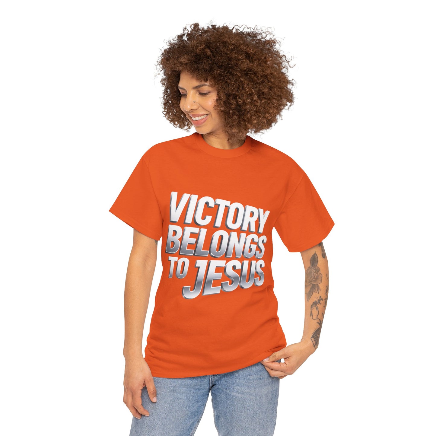 Victory Belongs to Jesus T-Shirt — Heavyweight Christian Faith Tee