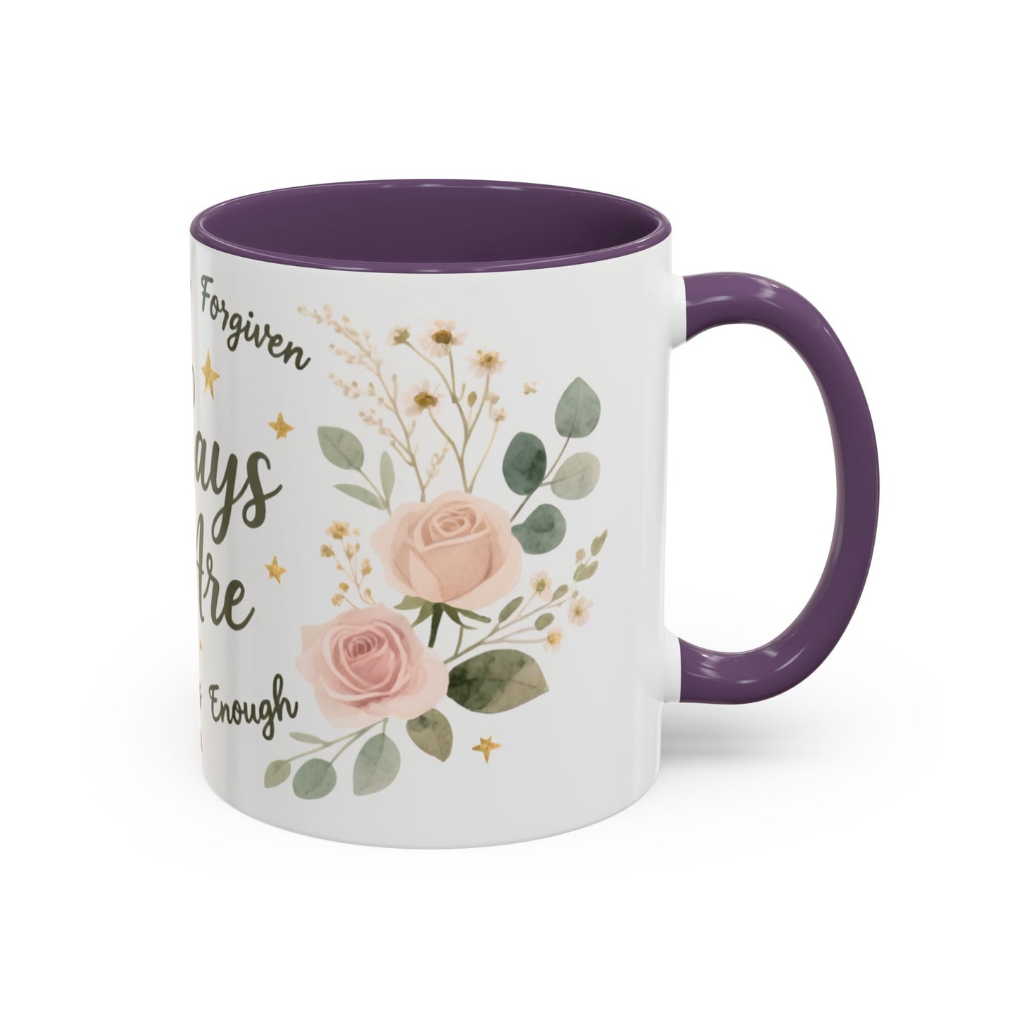 Christian Coffee Mug - "God Says You Are" Floral Inspirational Mug (11/15oz)