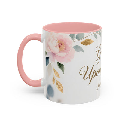 Grace Upon Grace Coffee Mug — Floral John 1:16 Scripture Accent Mug