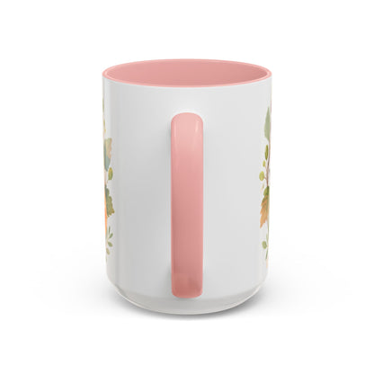 Christian Fruit of the Spirit Accent Coffee Mug — Galatians 5:22-23 Floral Scripture Design (11/15oz)