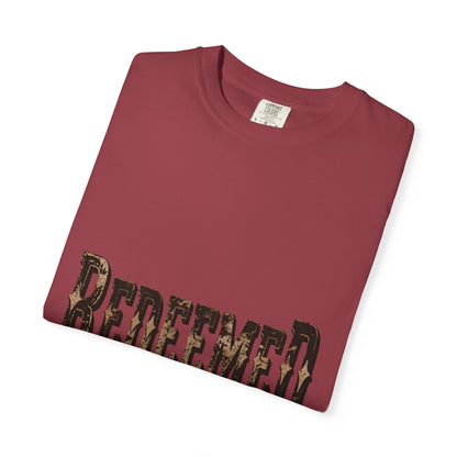 Garment-Dyed Statement Tee — Bold Single-Word Typographic Front