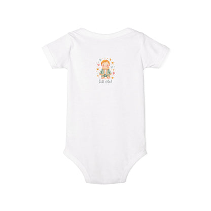 Infant One-Piece Bodysuit — Cute Little Girl Illustration "Hello World" Baby Bodysuit
