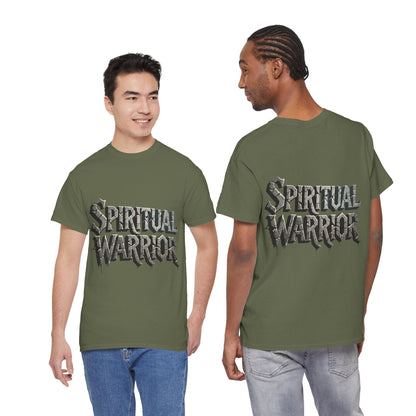 Spiritual Warrior T-Shirt — Gothic Lettering Faith & Strength Tee