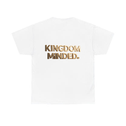 Faith & Focus Tee — Gold Typography Cotton Shirt