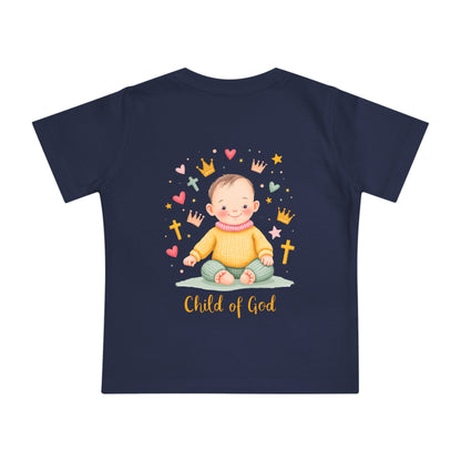 Baby Short Sleeve T-Shirt — "Child of God" Smiling Infant Faith Tee