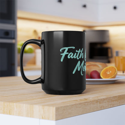 Keep Going Black Ceramic Mug — Aqua Script Inspirational Coffee Cup (11oz & 15oz)