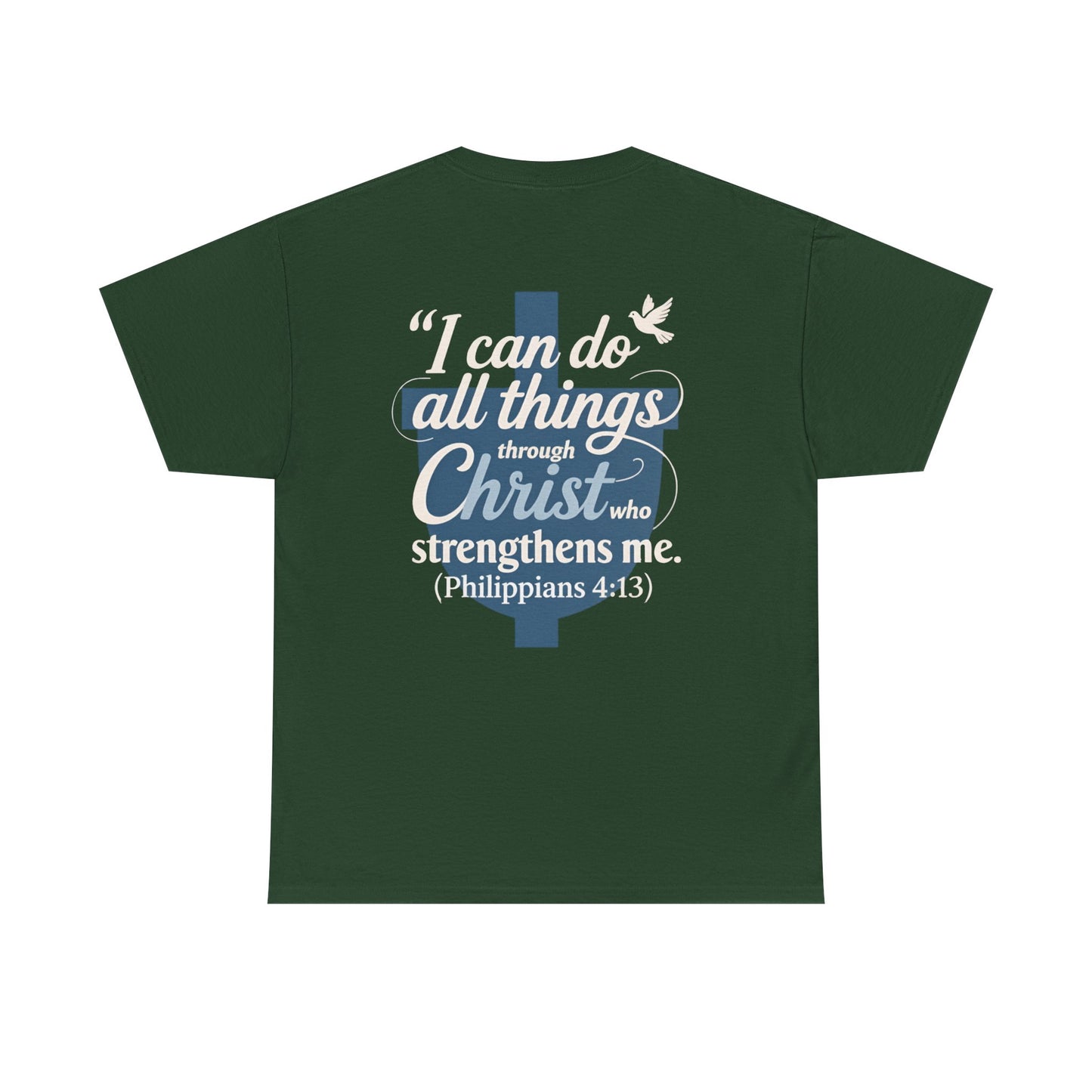 Philippians 4:13 Cotton Tee — "I Can Do All Things" Christian Prayer T-Shirt