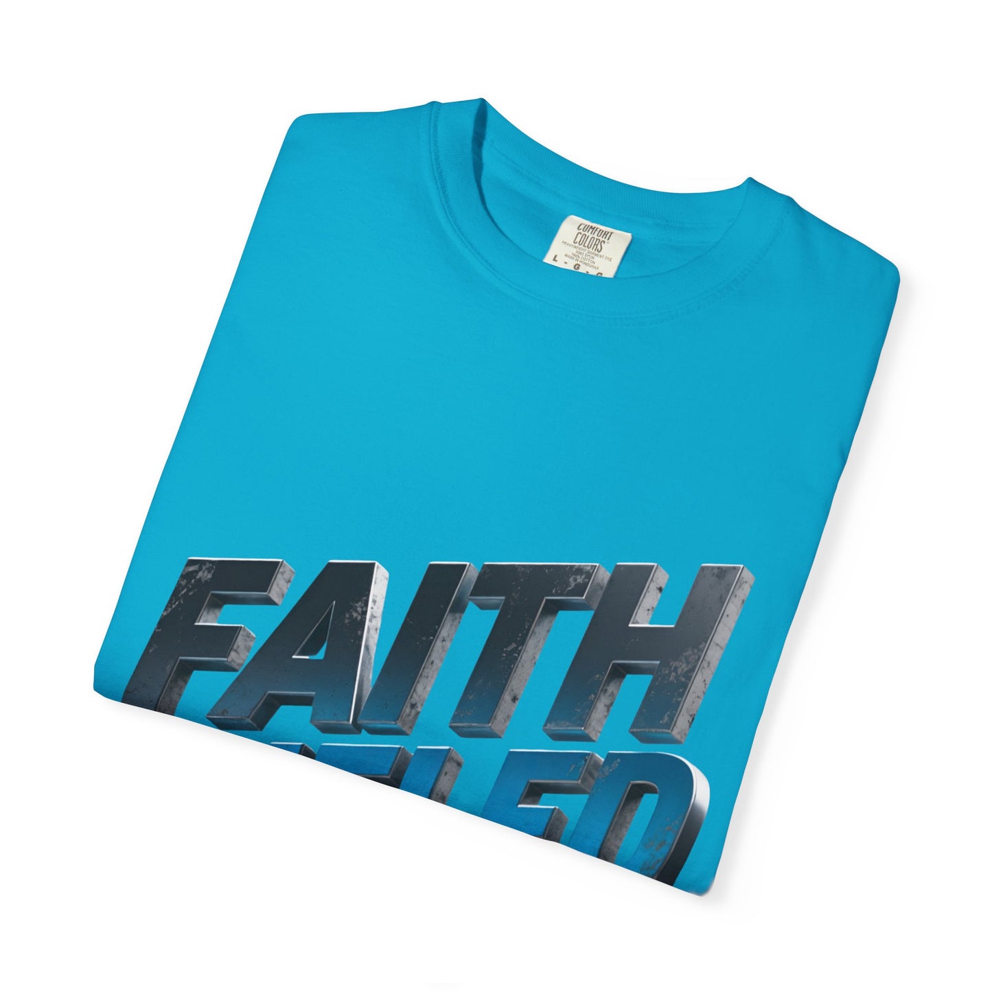 Faith Fueled Garment-Dyed Tee — Vintage Two-Tone Christian T-Shirt