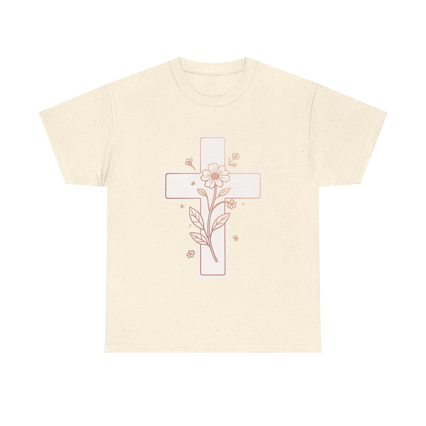 Floral Cross Tee — Delicate Bloom Christian T-Shirt