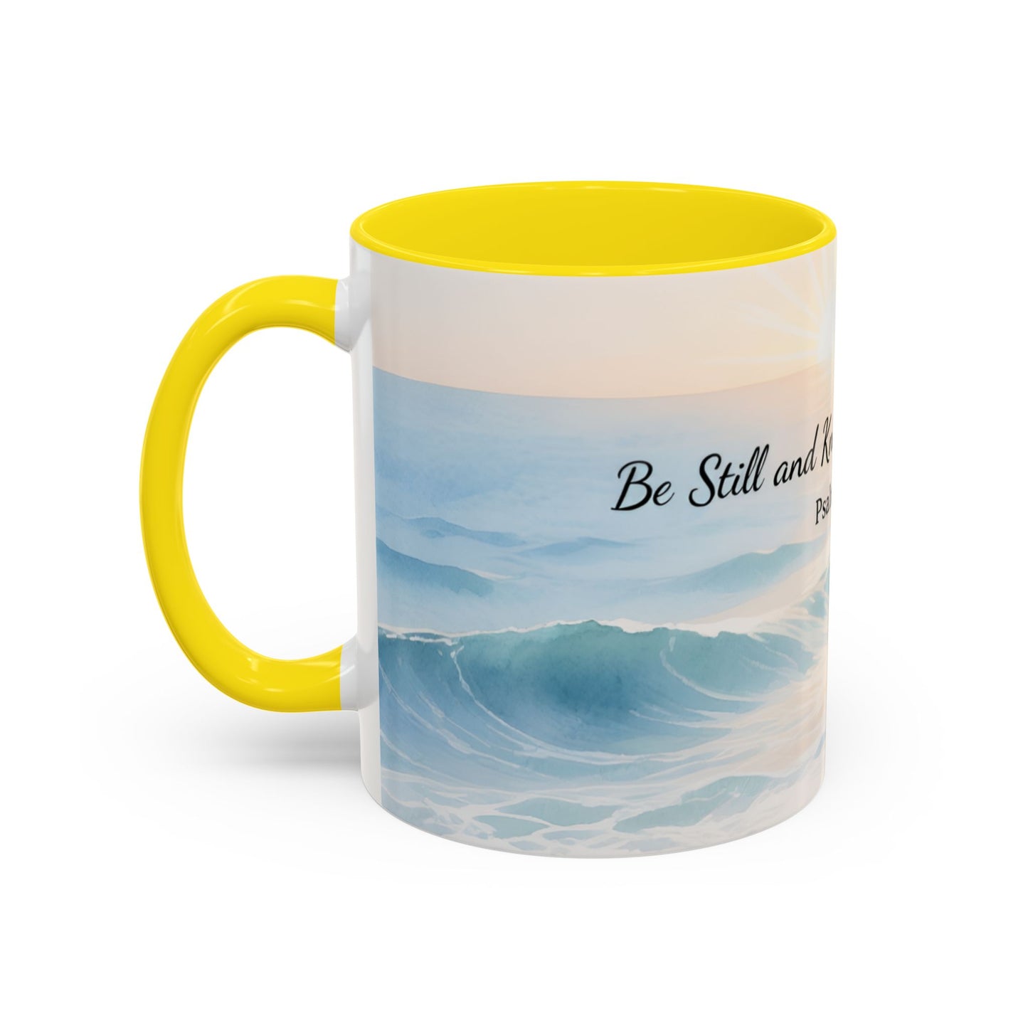 Psalm 46:10 Ocean Coffee Mug – "Be Still and Know That I Am God" Inspirational Ceramic