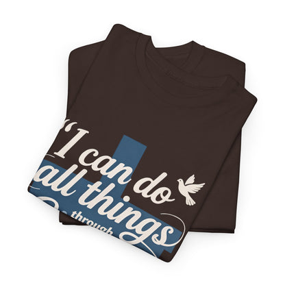 Philippians 4:13 Cotton Tee — "I Can Do All Things" Christian Prayer T-Shirt