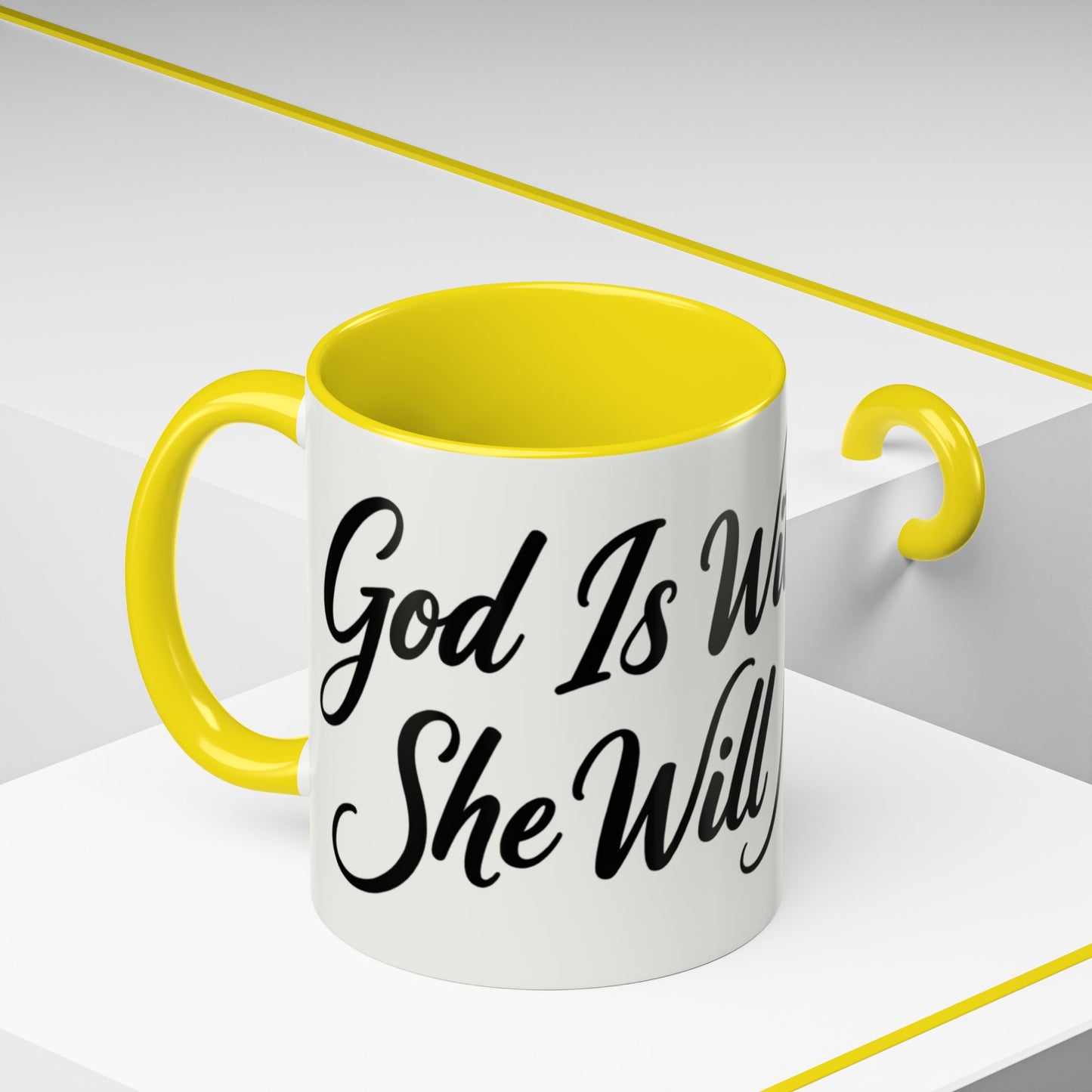 Inspirational Script Coffee Mug — "Strength Lives in Small, Steady Moments" (11/15 oz)