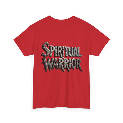 Spiritual Warrior T-Shirt — Gothic Lettering Faith & Strength Tee