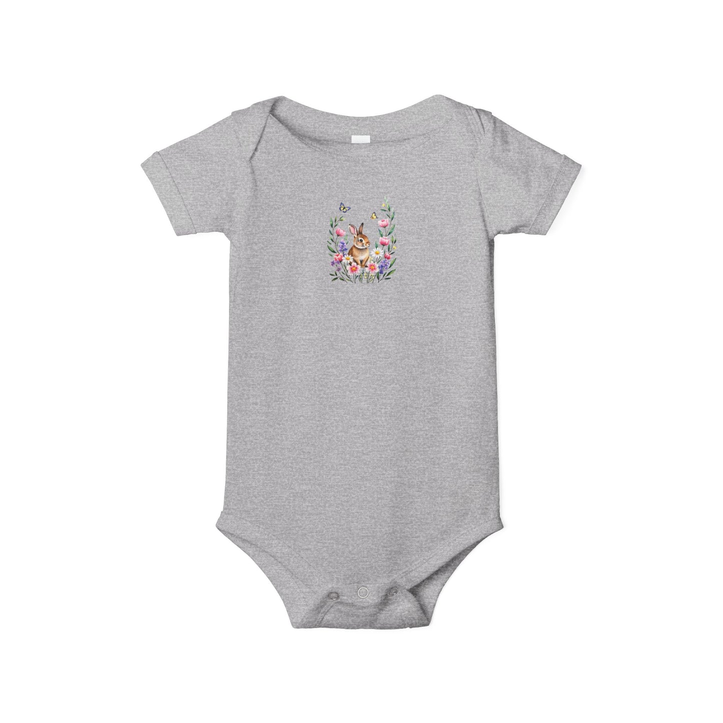 Floral Bunny Infant One-Piece Bodysuit