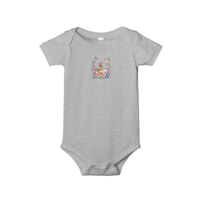 Floral Bunny Infant One-Piece Bodysuit