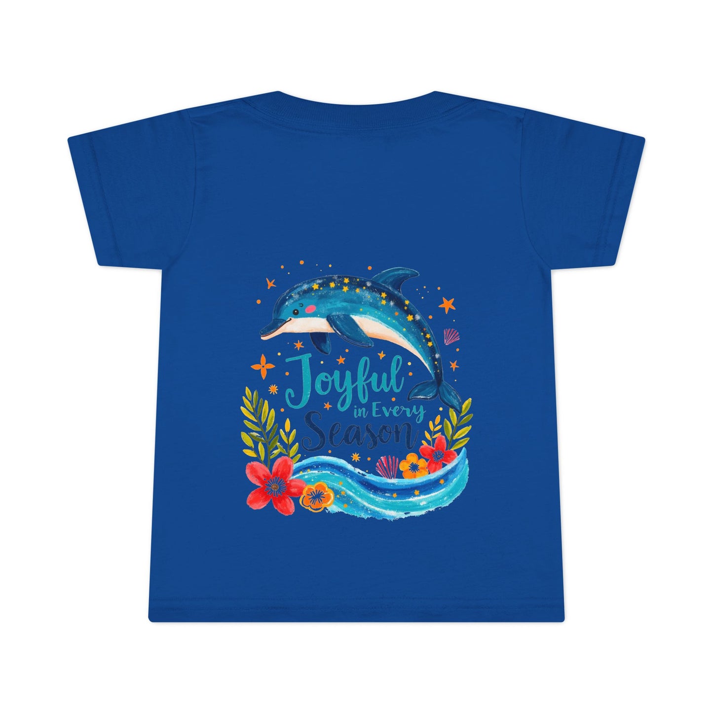 Joyful Sea Season Toddler T-Shirt — Dolphin Floral Kids Tee
