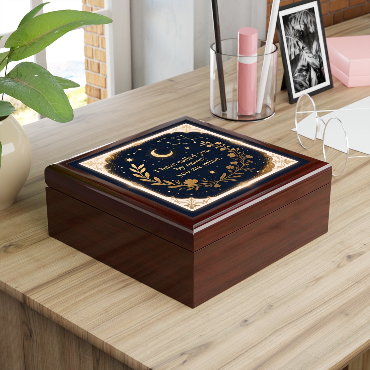 Keepsake Jewelry Box — "I Have Called You by Name; You Are Mine" Celestial Trinket Box