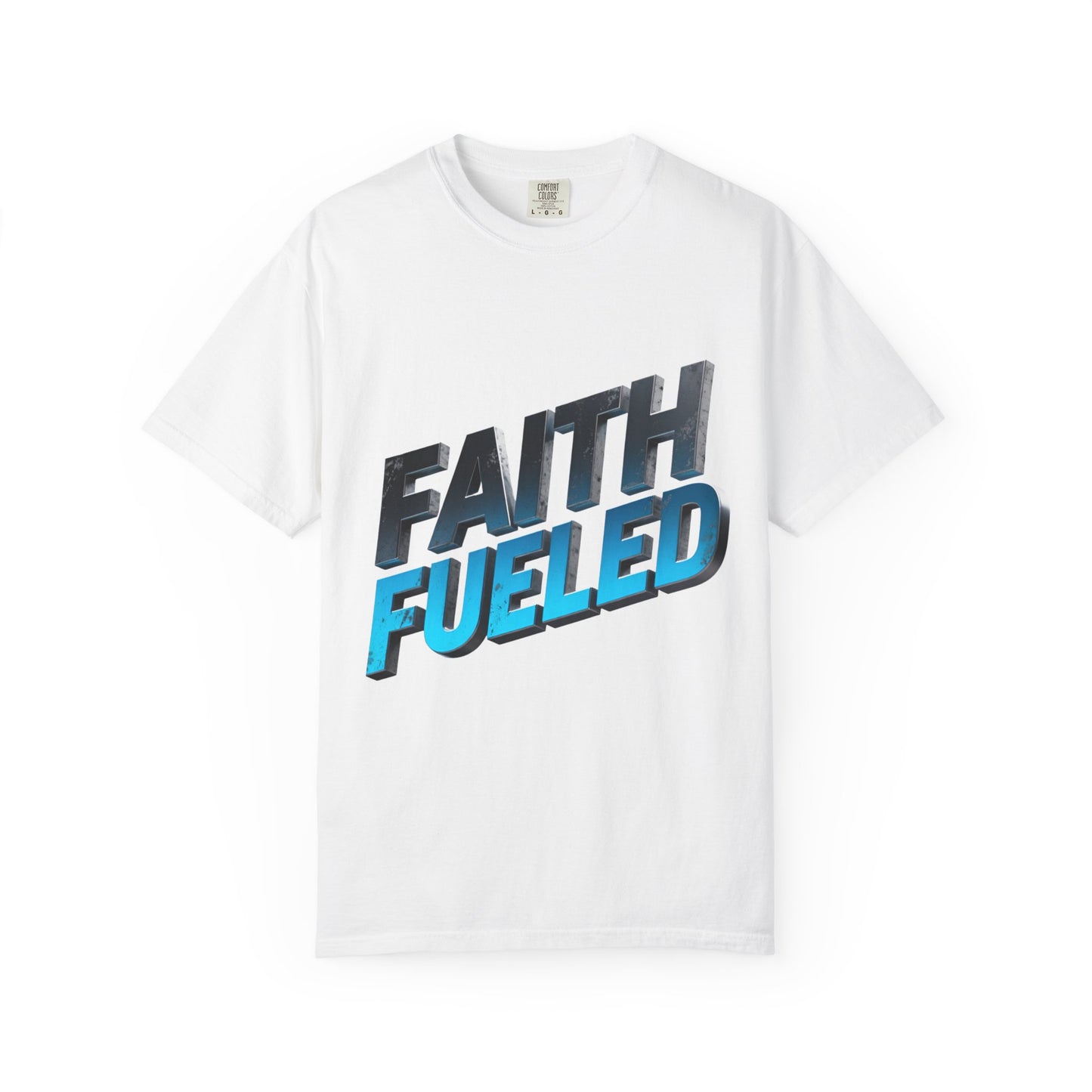 Faith Fueled Garment-Dyed Tee — Vintage Two-Tone Christian T-Shirt