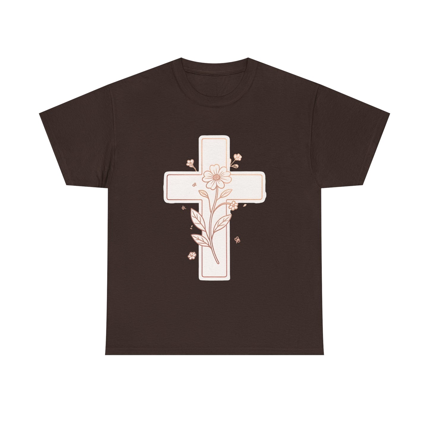 Floral Cross Tee — Delicate Bloom Christian T-Shirt