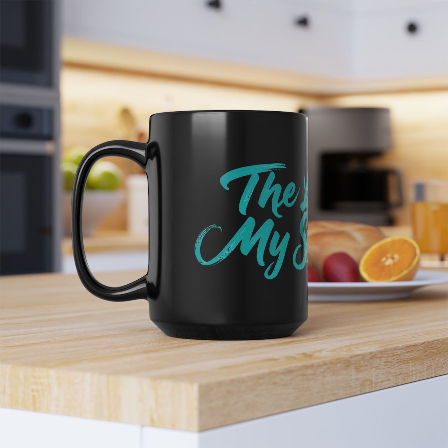 The Lord Is My Shepherd Black Coffee Mug — Inspirational Christian Scripture Mug (11oz, 15oz)