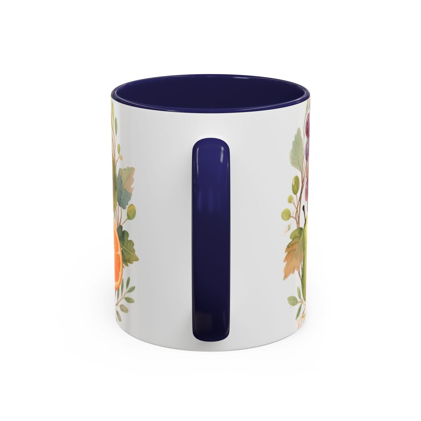 Christian Fruit of the Spirit Accent Coffee Mug — Galatians 5:22-23 Floral Scripture Design (11/15oz)