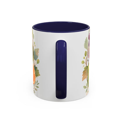 Christian Fruit of the Spirit Accent Coffee Mug — Galatians 5:22-23 Floral Scripture Design (11/15oz)