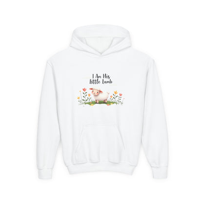 Youth Hoodie - "I Am His Little Lamb" Cute Floral Lamb Kids Pullover