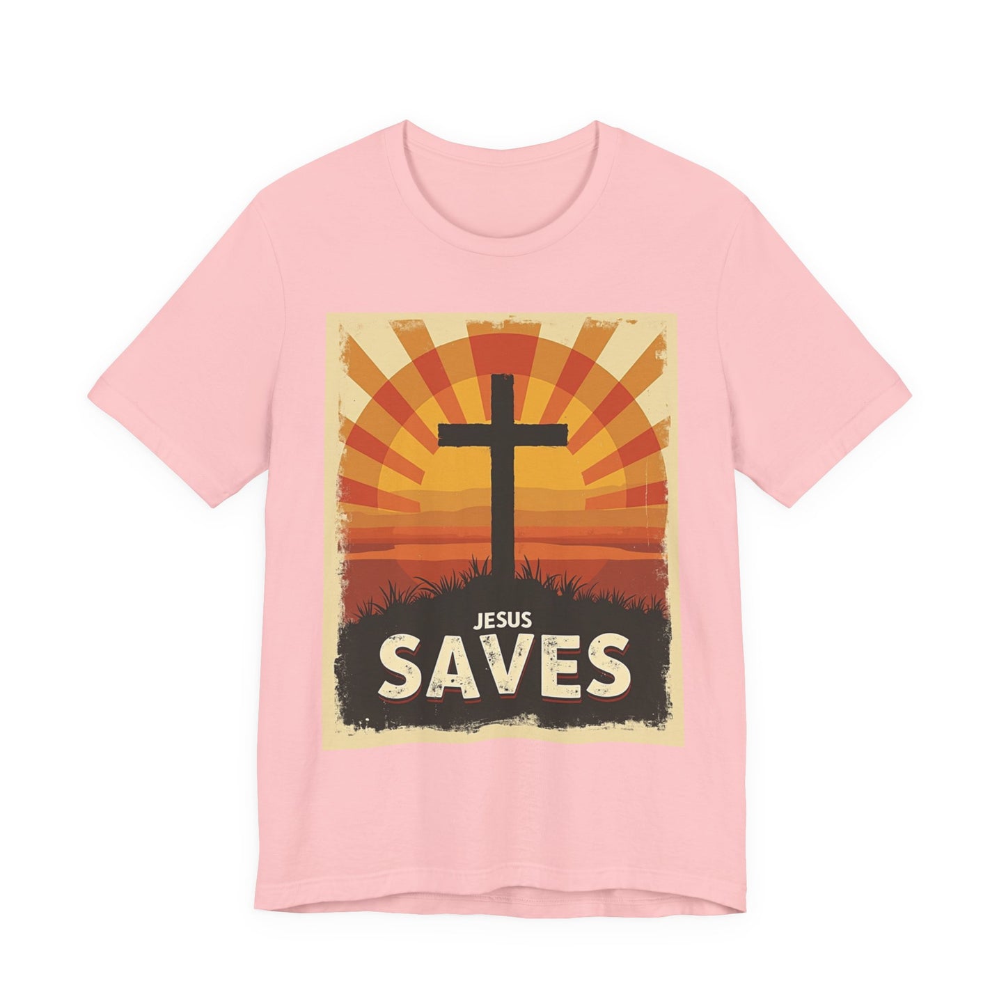 Jesus Saves Cross tee | Christian faith shirt, sunrise graphic | Perfect Gift for Mom and Dad | Friends and Family Shirt