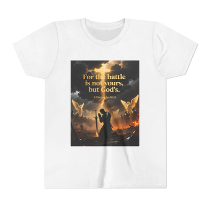 For the battle is not yours, but God's youth tee | Christian hands design | Meaningful Gift for Kids