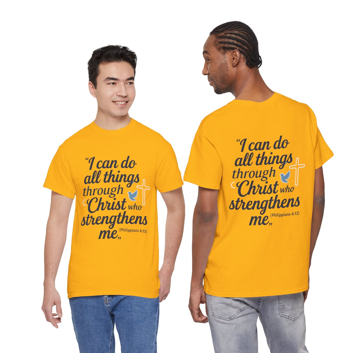 Inspirational Christian T-Shirt - "I Can Do All Things Through Christ" Bible Verse Tee